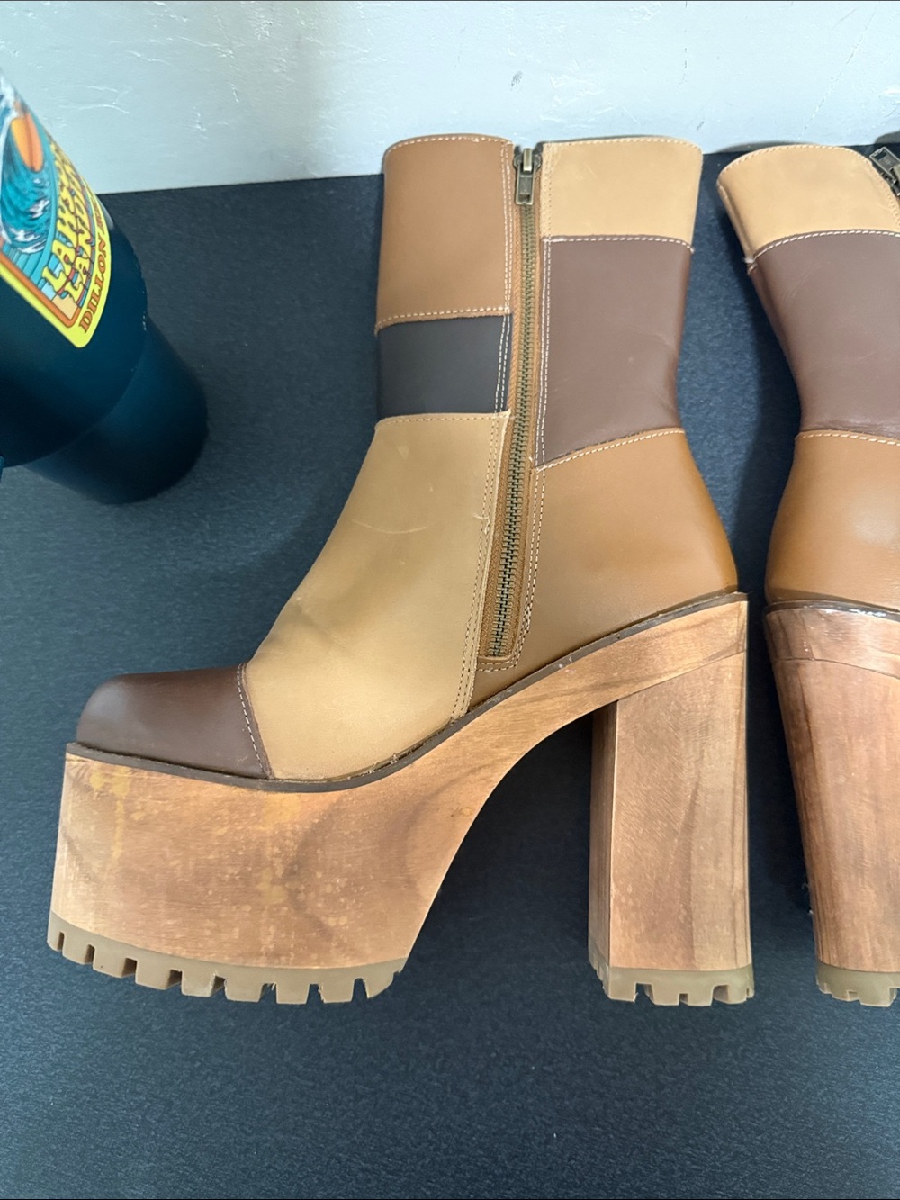 Women’s Chunky Platform Ankle Boots Y2K - Picture 2 of 9